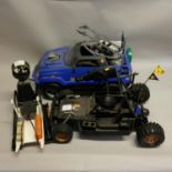 Two Action Man vehicles including the rocket-firing Turbo V8 4X, off road ATV and one other