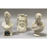 A W. H. Goss parian bust of Julius Caesar with St. Helena crest, 14cm high and of Sir Walter