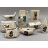 A W. H. Goss porcelain model of the Royal Salisbury Jack with Southwold crests and beaker with