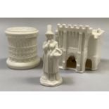 A W. H. Goss porcelain model of the font in St. Martin's Church, Canterbury 7.5cm and a model of The