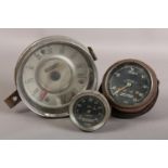 A pre-war North and Sons Watford 60, bevelled glass magnetic drive speedometer along with a Smiths