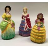 A W. H. Goss porcelain figures The Bridesmaid, in yellow with pink trim, Rd. no. 769525, 14cm