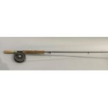 A Bruce & Walker 9'10'' Powerlite Reservoir Nob rod with a Hardy St George trout fly reel 3 3/8inch