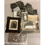 Victorian and later photographs to include landscapes and portraiture, box of glass negatives etc