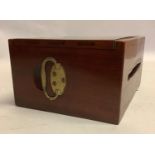 A Victorian country house mahogany letter box, with brass inset carrying handle