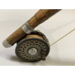 A Hardy's 'The Phantom Pelakona' split cane trout fly rod two piece, cork handle with Hardy 3''