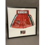 Ray 'Boom Boom' Manani, framed signed boxing shorts and photograph, with Certificate of