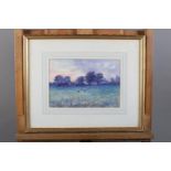 L. HAYNES EARLY 20TH CENTURY AT B...SALL, Warwickshire, Sheep grazing at dusk, watercolour, signed