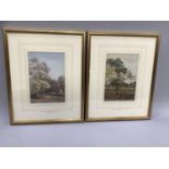 S. J. Dyer, on Southampton common, morning and afternoon, a pair, watercolour, signed and dated (