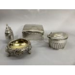 A collection of late 19th century and early 20th century silver including a George V pepper pot of
