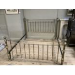 A reproduction Victorian revival brass bedstead, 195cm wide approximately