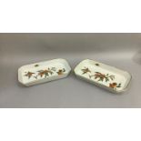 A pair of Royal Worcester Evesham rectangular dishes