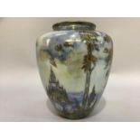 A Royal Worcester lustre Crownware vase by Daisy Rea and Elsie Gibbons circa 1926, the ovoid body