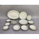 A Royal Doulton dinner service of Berkshire pattern comprising six dinner plates, seven side plates,