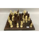 A resin chess set and board