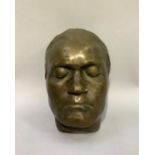 A French style bronzed composition death mask.