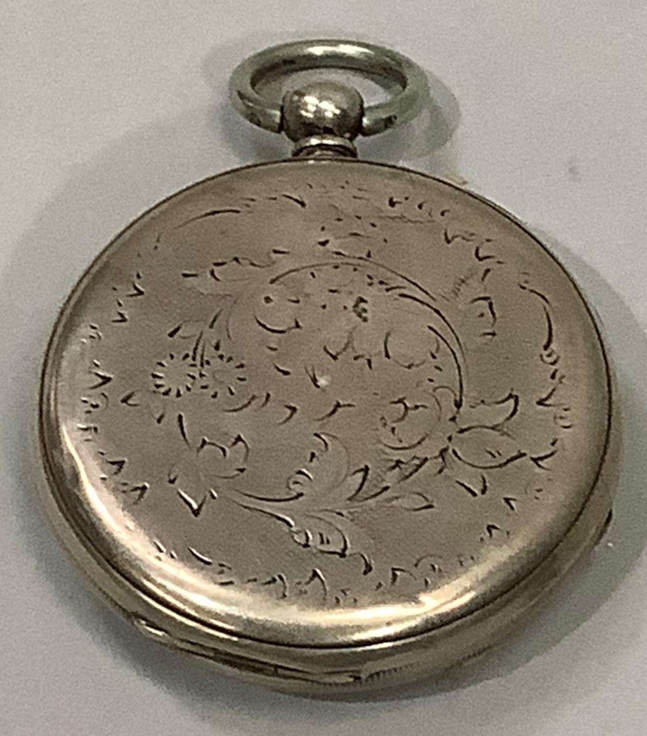 A 19th century pocket watch by M. I. Tobias Liverpool in a continental .800 silver case no. 22828 - Image 2 of 2