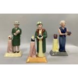 Three Manor limited edition pottery ladies, Clarice Cliff, Charlotte Reid and Susie Cooper, 15.5cm.