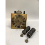 Thomas Talbot of Nantwich square 10" brass dial for a longcase clock, with Roman numerals, eight day