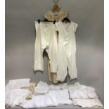 A quantity of Victorian cotton undergarments, including bloomers, open drawers, a combination, a