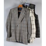 Two gentlemens’ check jackets, by Jackson the Tailor and Evaprest, and two long knitted jackets,