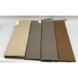 A quantity of khaki gabardine cloth, together with 2 smaller lengths of taupe coloured gabardine and