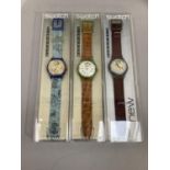 A Swatch automatic wristwatch with 23 jewelled lever mount in a transparent composite case with