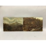 A late 19th / early 20th century British school, mountain, moorland and wooded river landscape,
