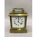 A large late 19th century carriage strike clock by Mackay, Cunningham & Co Edinburgh with lever