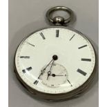 A 19th century pocket watch by M. I. Tobias Liverpool in a continental .800 silver case no. 22828