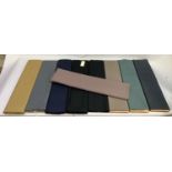 9 bale ends of fine cloth in navy, black, taupe, khaki, green etc.