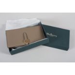 A Mulberry Tree Long Wallet in clay cross grain leather, original box, Mulberry product card,