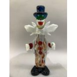 A Murano glass figure of a clown, 30.5cm high