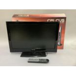 A Celcus 22" flat screen LED television with remote control and original box