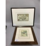 A map of Dorsetshire with vignette and shield, coloured engraving, 10.5cm by 7cm together with a