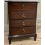 A Stag Minstrel bedside cabinet with four drawers