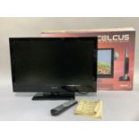 A Celcus 24"flat screen LED television with remote control and original box