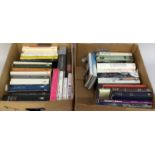 Books; biographies, literature, reference works, in good order, two boxes