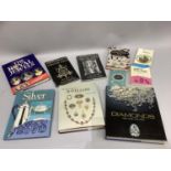 A box of antique and related reference books including gems and jewellery, diamonds etc