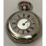 A late 19th century pocket watch in a lady's hunter case of .935 silver no. 610248, Swiss jewelled