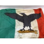 Italian Fascist RSi flag, the last of the Fascist Mussolini era, service wear.