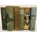 Six pictorial bindings including Wessex, George Moorland 'In my Lady's Garden', The Italian Lakes,