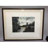 Dixon, Fountains Abbey at dusk, 10/30, title and signed to the margin in pencil, 56cm by 75cm