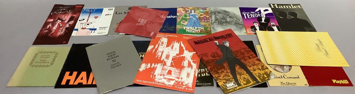 A collection of mainly theatre brochures including Hair