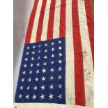 WW2 Second World War Interest - a large 20th Century American US flag in typical form. 48 stars to