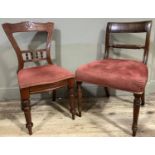 A pair of 19th century single chairs upholstered en suite