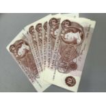 Bank of England ten Shilling notes, signature J S Fforde, C85N352461-352480, 20 consecutively