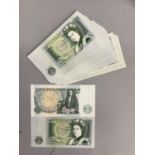 Twenty five D.H.F Somerset one pound notes, some consecutively numbered, mostly uncirculated