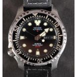 A CITIZEN PROMASTER 8203-824393 DIVER'S WATCH, automatic day date, c.1990 in stainless steel case