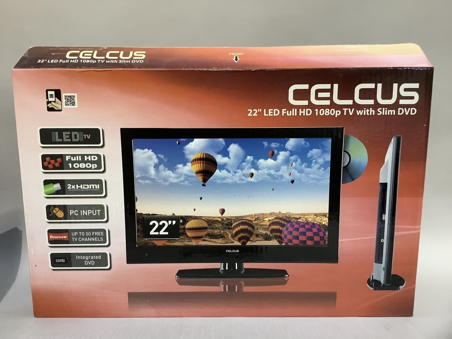 A Celcus 22" flat screen LED television with remote control and original box together with a Dell - Bild 2 aus 2